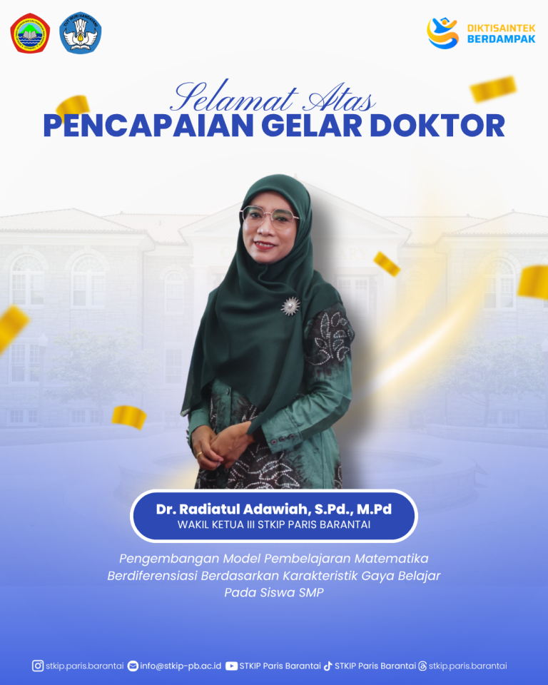 Selamat dan sukses kepada Dr. Radiatul Adawiah, S.Pd., M.Pd