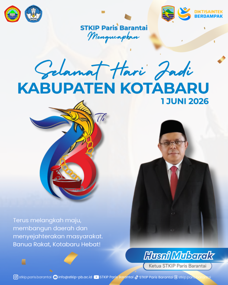 STKIP Paris Barantai Mengucapkan Selamat Hari Jadi Kabupaten Kotabaru ke-76