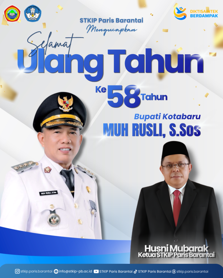 Selamat Ulang Tahun yang ke-58 kepada Bupati Kotabaru, Bapak Muh. Rusli, S.Sos. 🎉