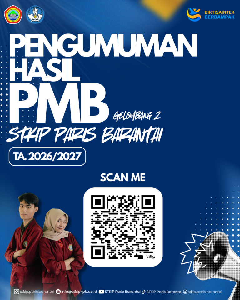 📢 PENGUMUMAN HASIL PMB GELOMBANG 2 STKIP PARIS BARANTAI Tahun Akademik 2026/2027