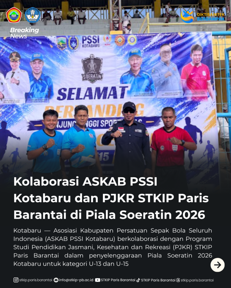 Kolaborasi ASKAB PSSI Kotabaru dan PJKR STKIP Paris Barantai di Piala Soeratin 2026